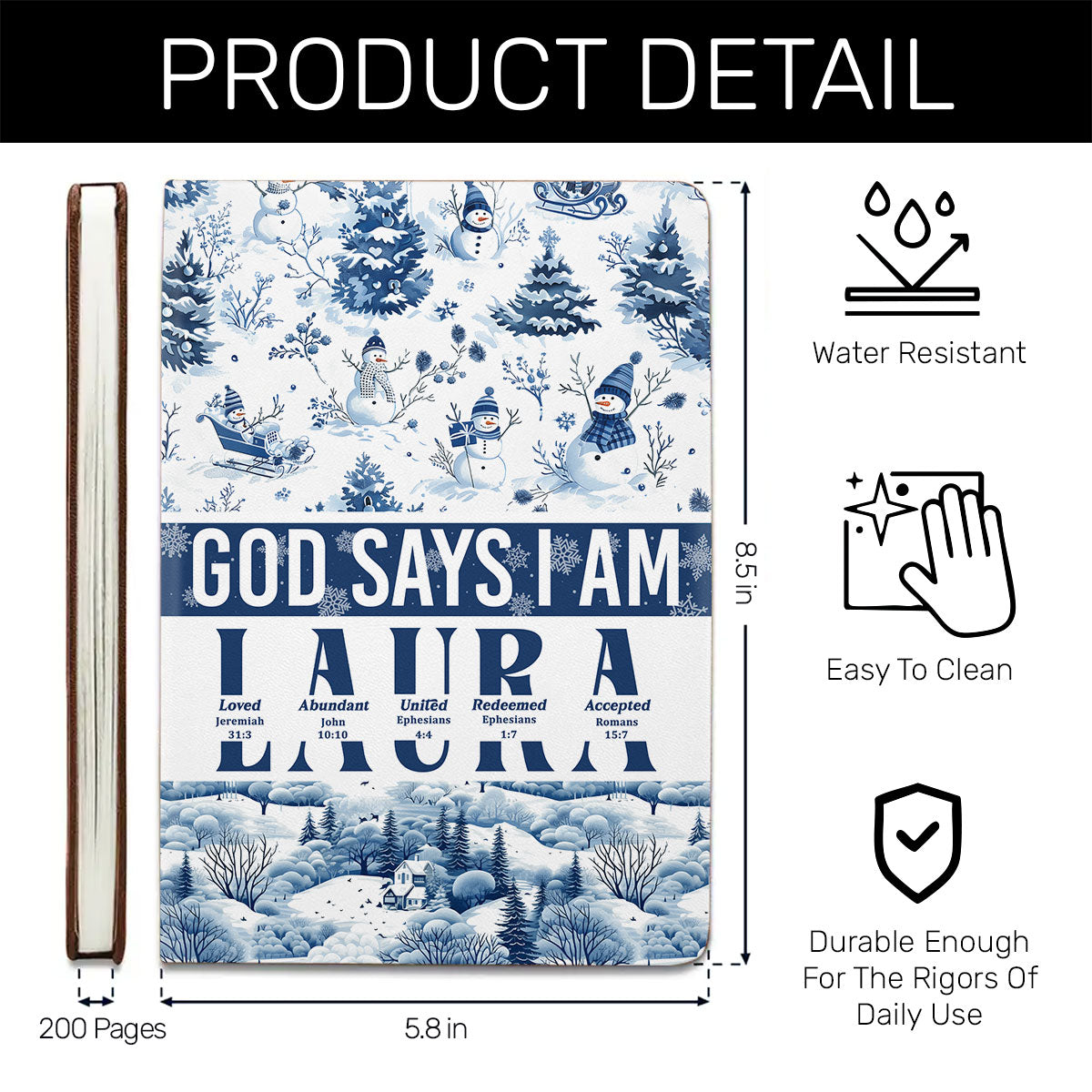 God Says I Am | Personalized Leather Cover Notebook