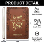 Be Still And Know That I Am God | Personalized Leather Cover Notebook