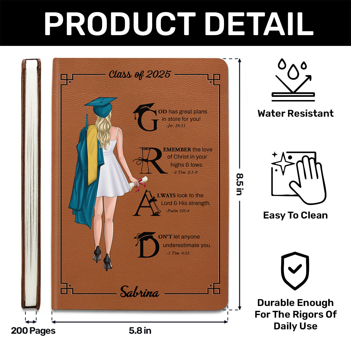 God Has Great Plans For You | Personalized Leather Cover Notebook