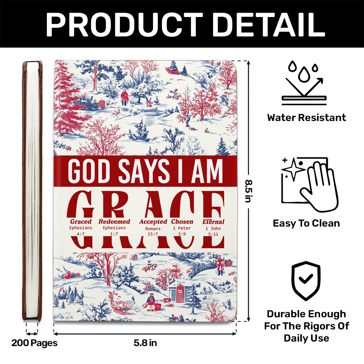 God Says I Am | Personalized Leather Cover Notebook
