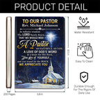 Faithful Pastor Tribute | Personalized Leather Cover Notebook