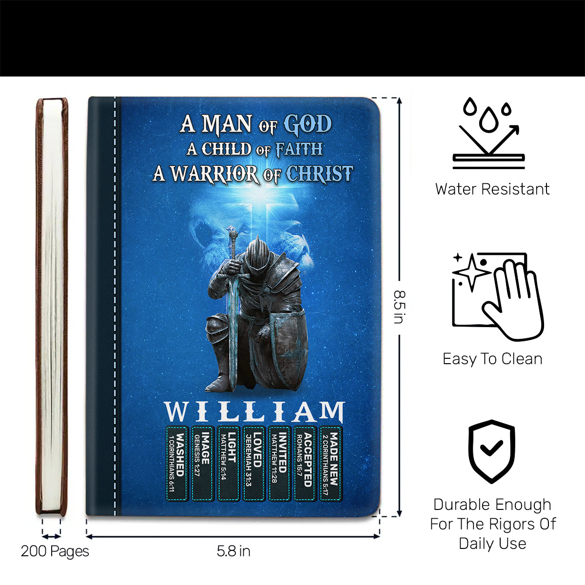 A Man Of God | Personalized Leather Cover Notebook