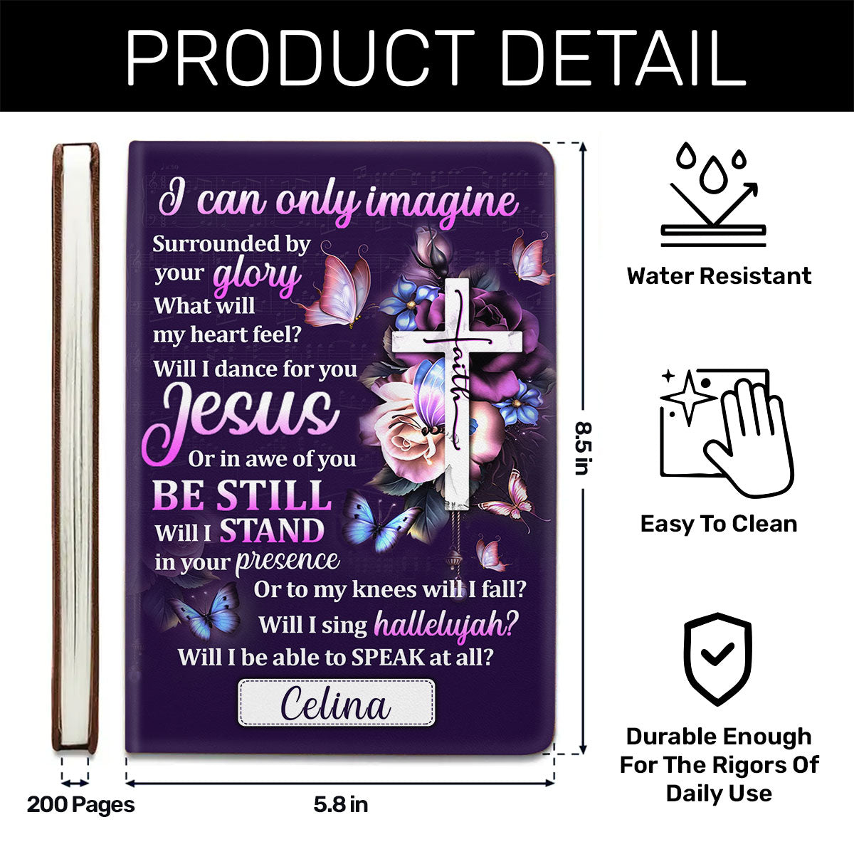 I Can Only Imagine | Personalized Leather Cover Notebook