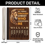 I Can Do All Things Through Christ | Personalized Leather Cover Notebook
