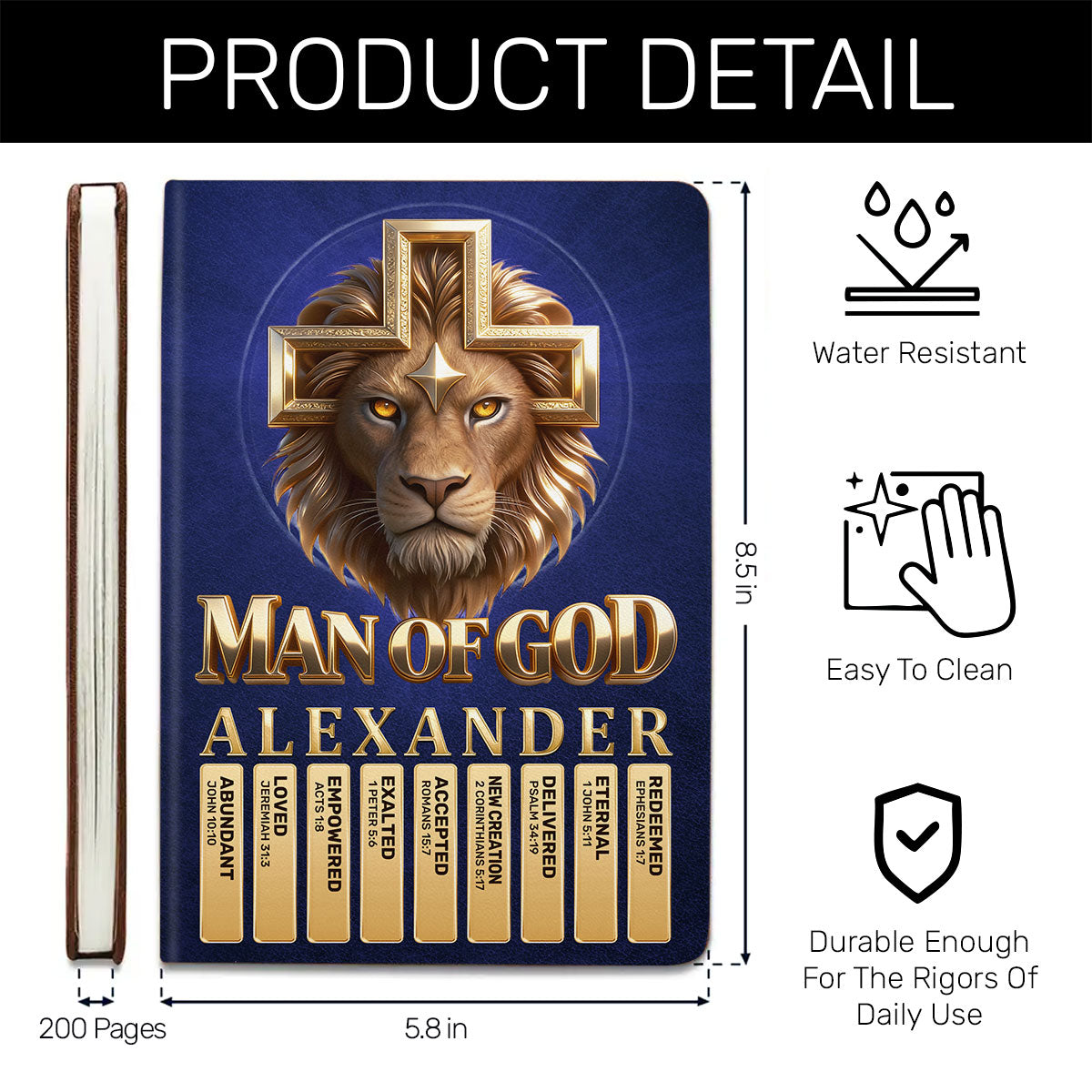 Man Of God | Personalized Leather Cover Notebook