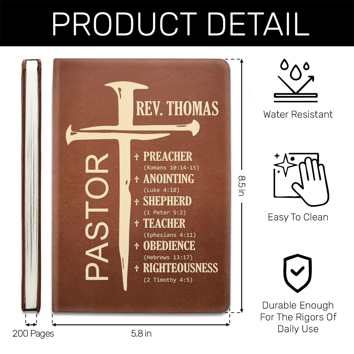 Servant Of Christ | Personalized Leather Cover Notebook