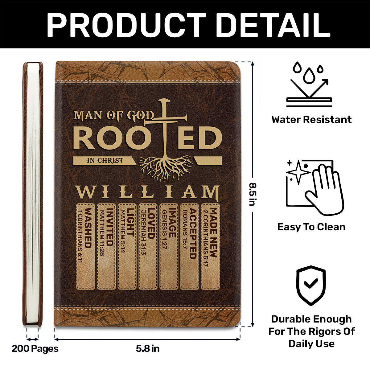 Man Of God | Personalized Leather Cover Notebook