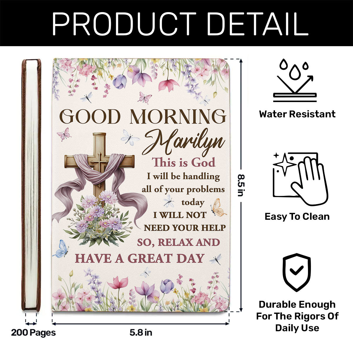 Good Morning This Is God | Personalized Leather Cover Notebook