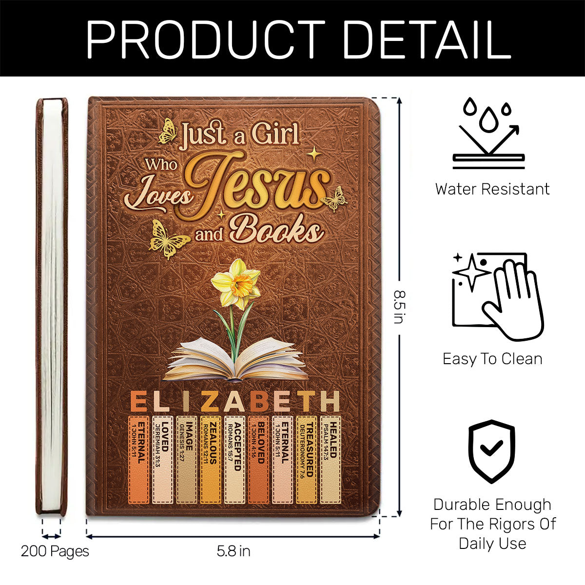 Just A Girl Who Loves Jesus And Books  | Personalized Leather Cover Notebook