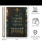 1 Cross 3 Nails 4 Given | Personalized Leather Cover Notebook