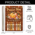 I Will Praise Him In Every Season | Personalized Leather Cover Notebook
