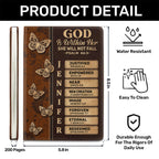 God Is Within Her She Will Not Fall | Personalized Leather Cover Notebook