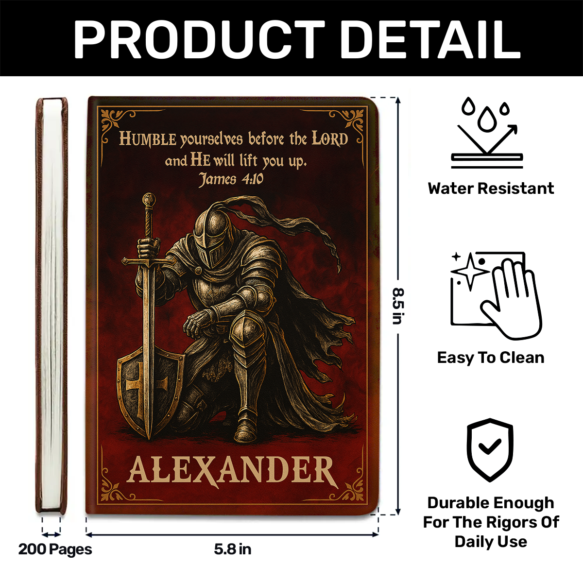 Humble Yourselves Before The Lord | Personalized Leather Cover Notebook