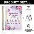 Motherhood is Kingdom Work | Personalized Leather Cover Notebook