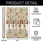 God Says I Am | Personalized Leather Cover Notebook