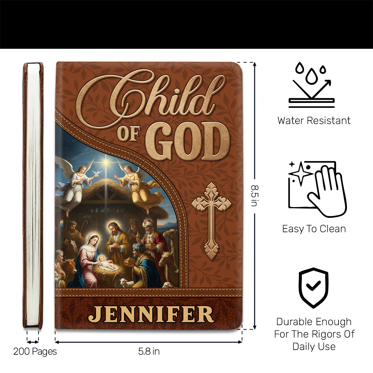 Child Of God | Personalized Leather Cover Notebook