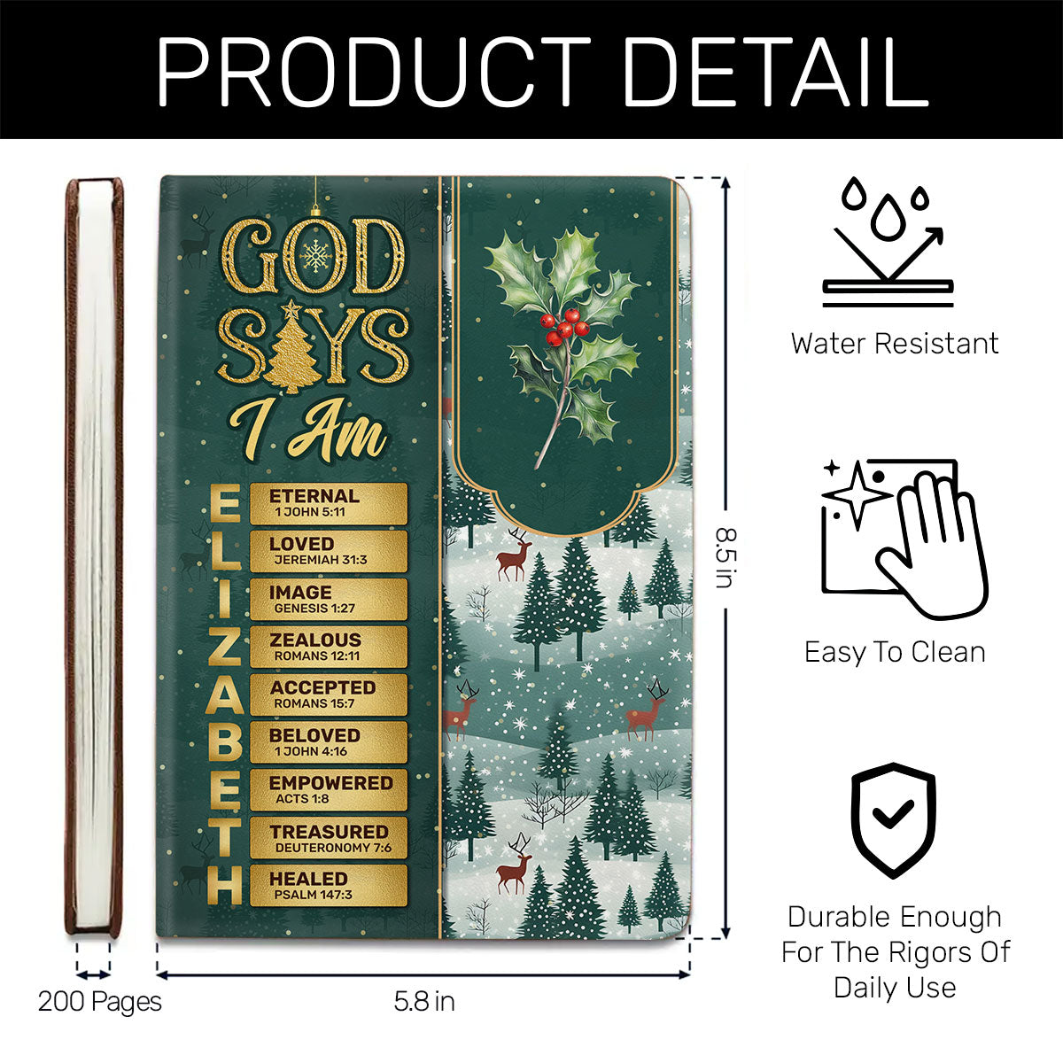 God Says I Am  | Personalized Leather Cover Notebook