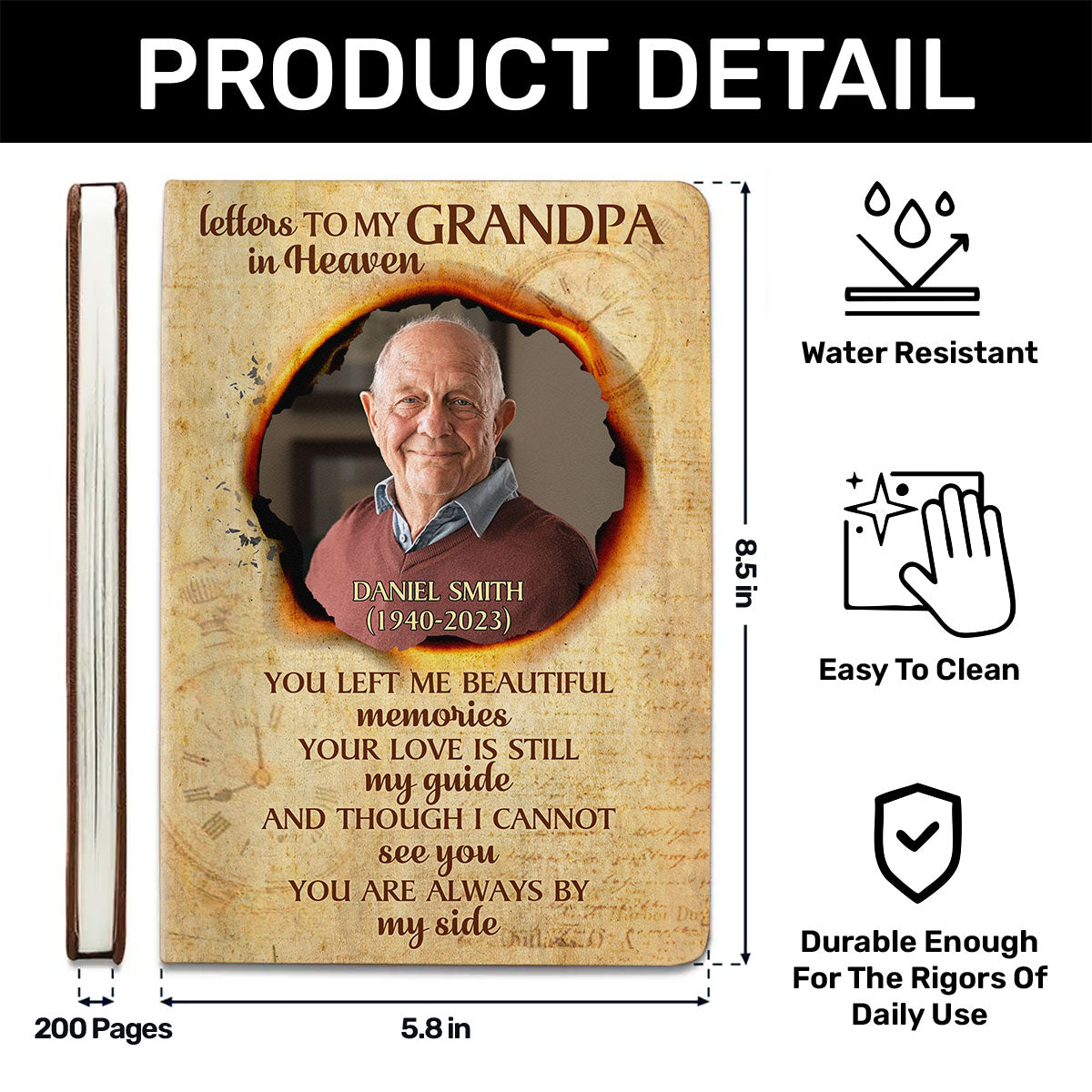 Letters To My Mom | Personalized Leather Cover Notebook
