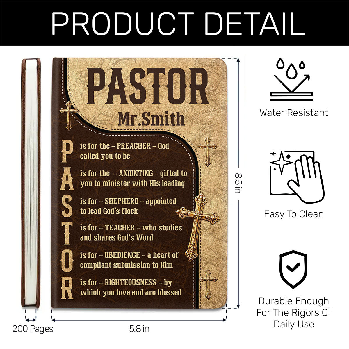 Thank You For All You Do | Personalized Leather Cover Notebook