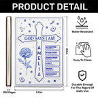 God Says I Am Toile De Jouy Birth Month Flower | Personalized Leather Cover Notebook