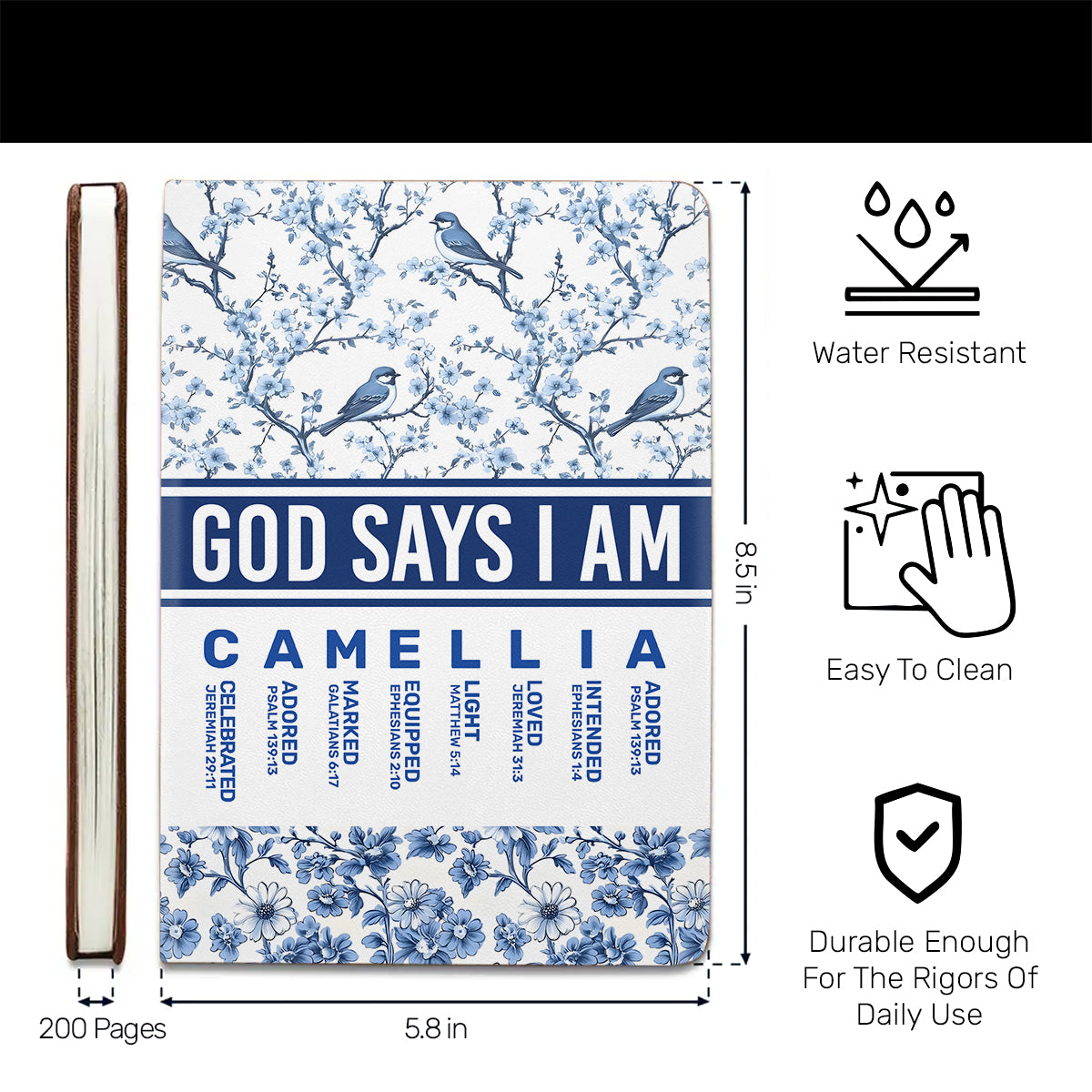 God Says I Am | Personalized Leather Cover Notebook