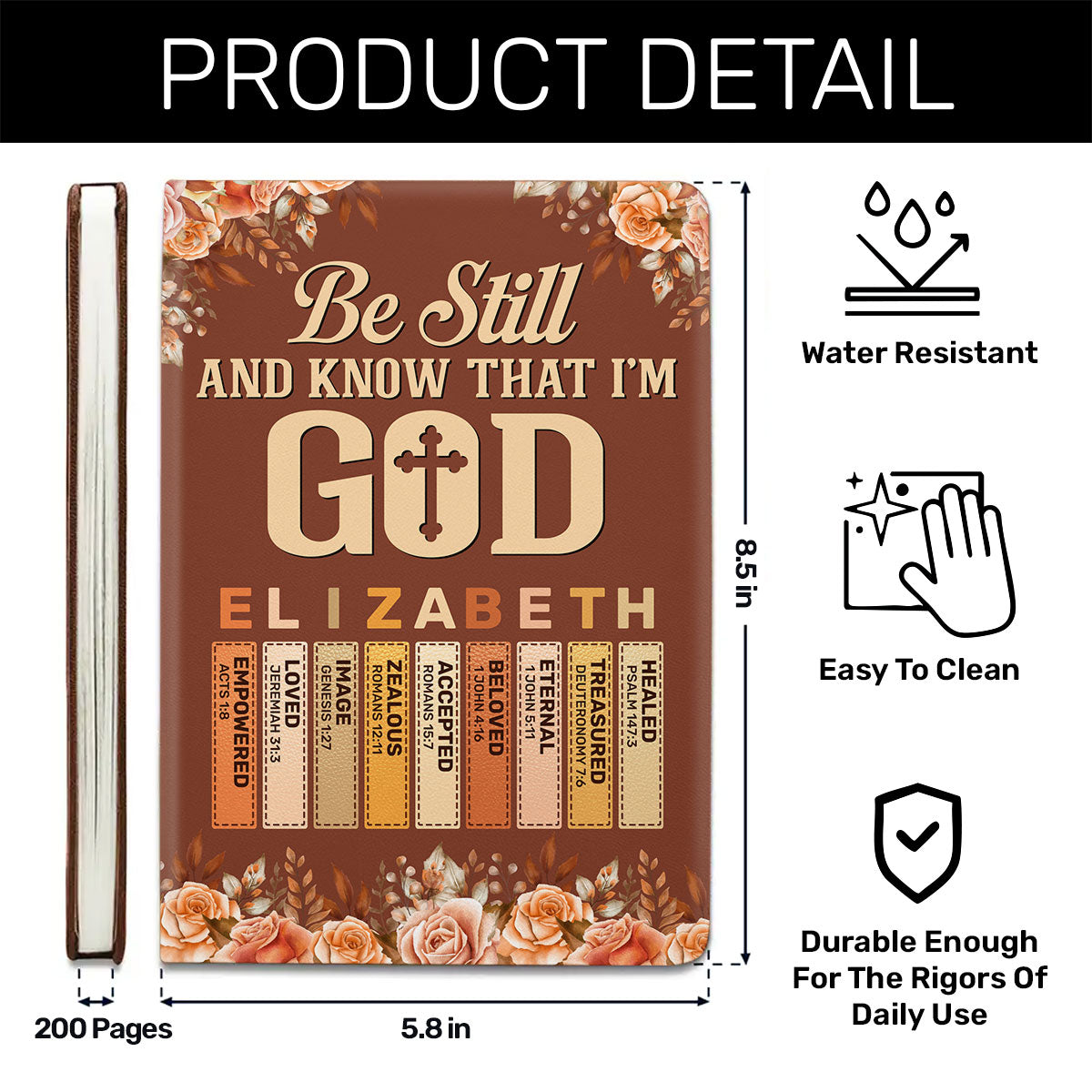 Be Still And Know That I'm God  | Personalized Leather Cover Notebook