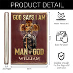 Man Of God Vintage Royal | Personalized Leather Cover Notebook