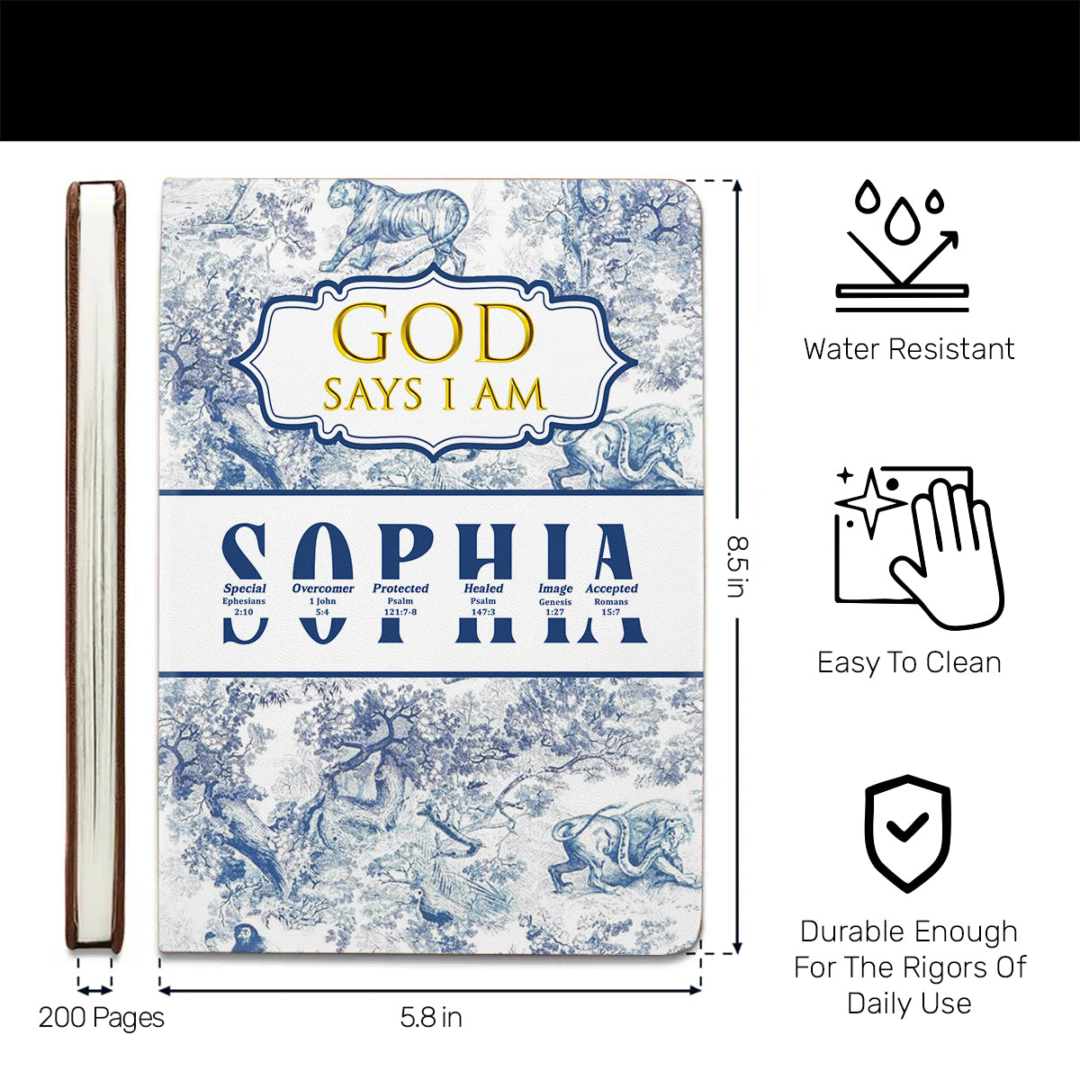 God Says I Am | Personalized Leather Cover Notebook