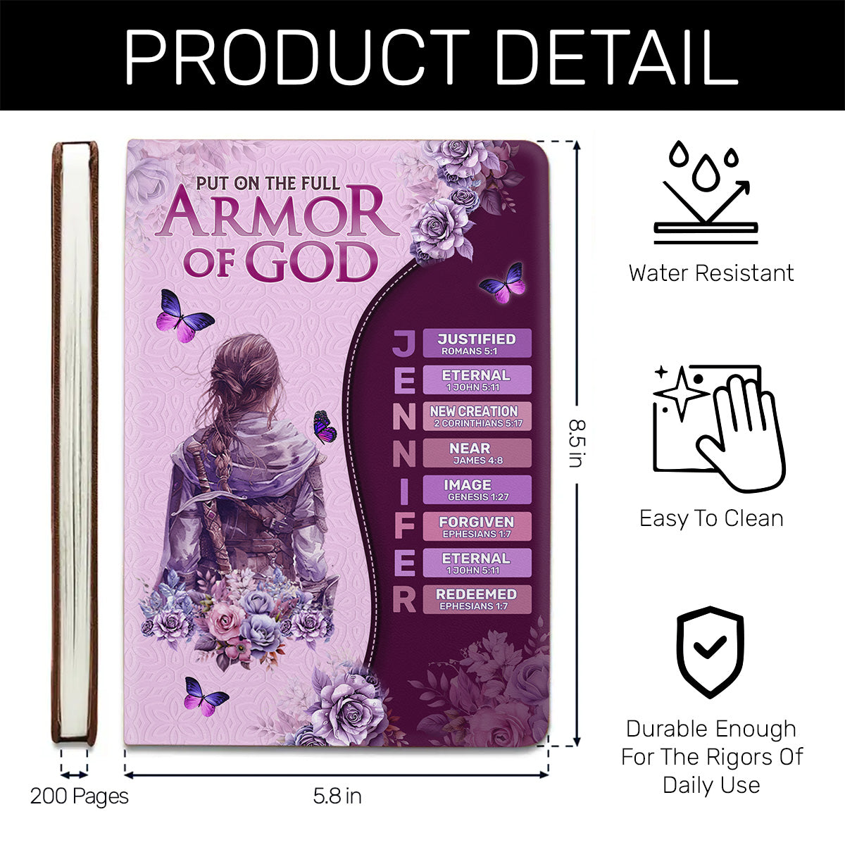 Armor Of God  | Personalized Leather Cover Notebook