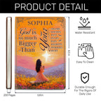 God Is So Much Bigger Than | Personalized Leather Cover Notebook
