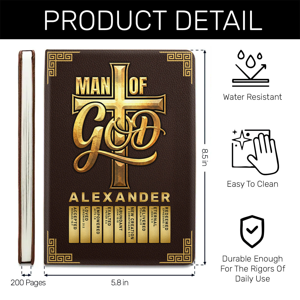 Man Of God | Personalized Leather Cover Notebook