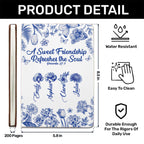 A Sweet Friendship Refreshes the Soul | Personalized Leather Cover Notebook