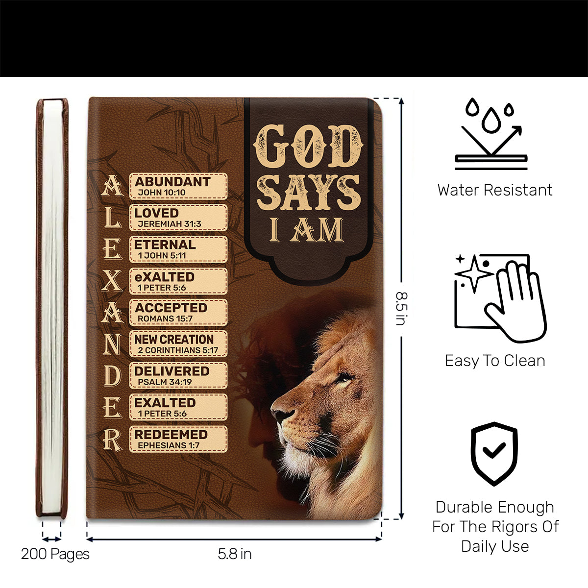 Man Of God | Personalized Leather Cover Notebook