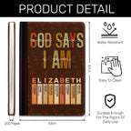 God Says I Am | Personalized Leather Cover Notebook