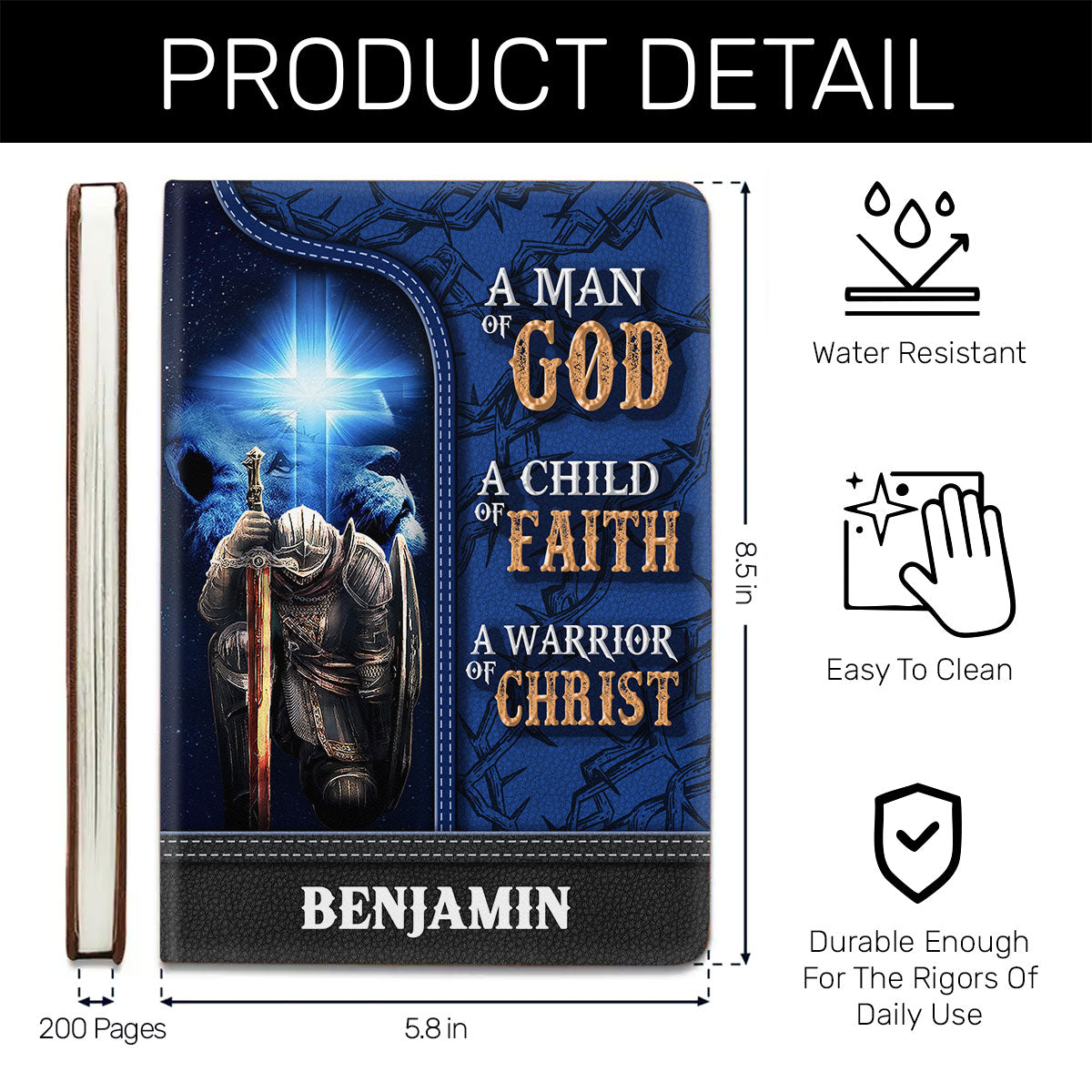 Child Of Faith | Personalized Leather Cover Notebook