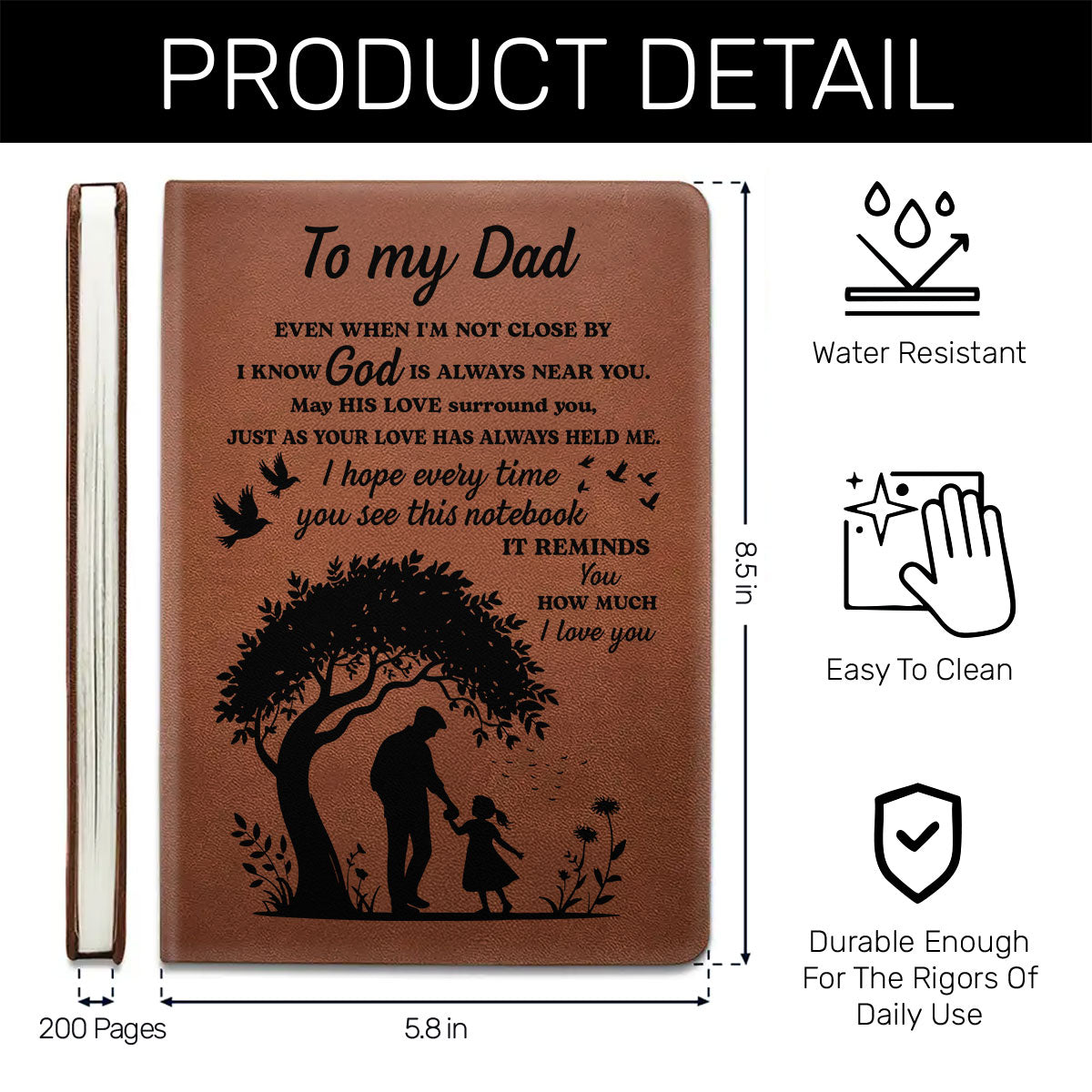 I Know God Is Always Near You | Personalized Leather Cover Notebook