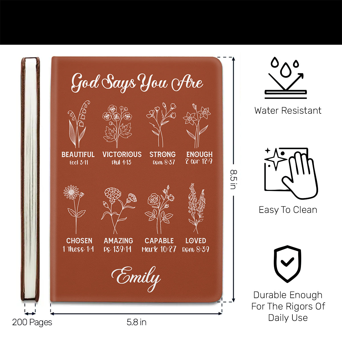 God Says You Are | Personalized Leather Cover Notebook